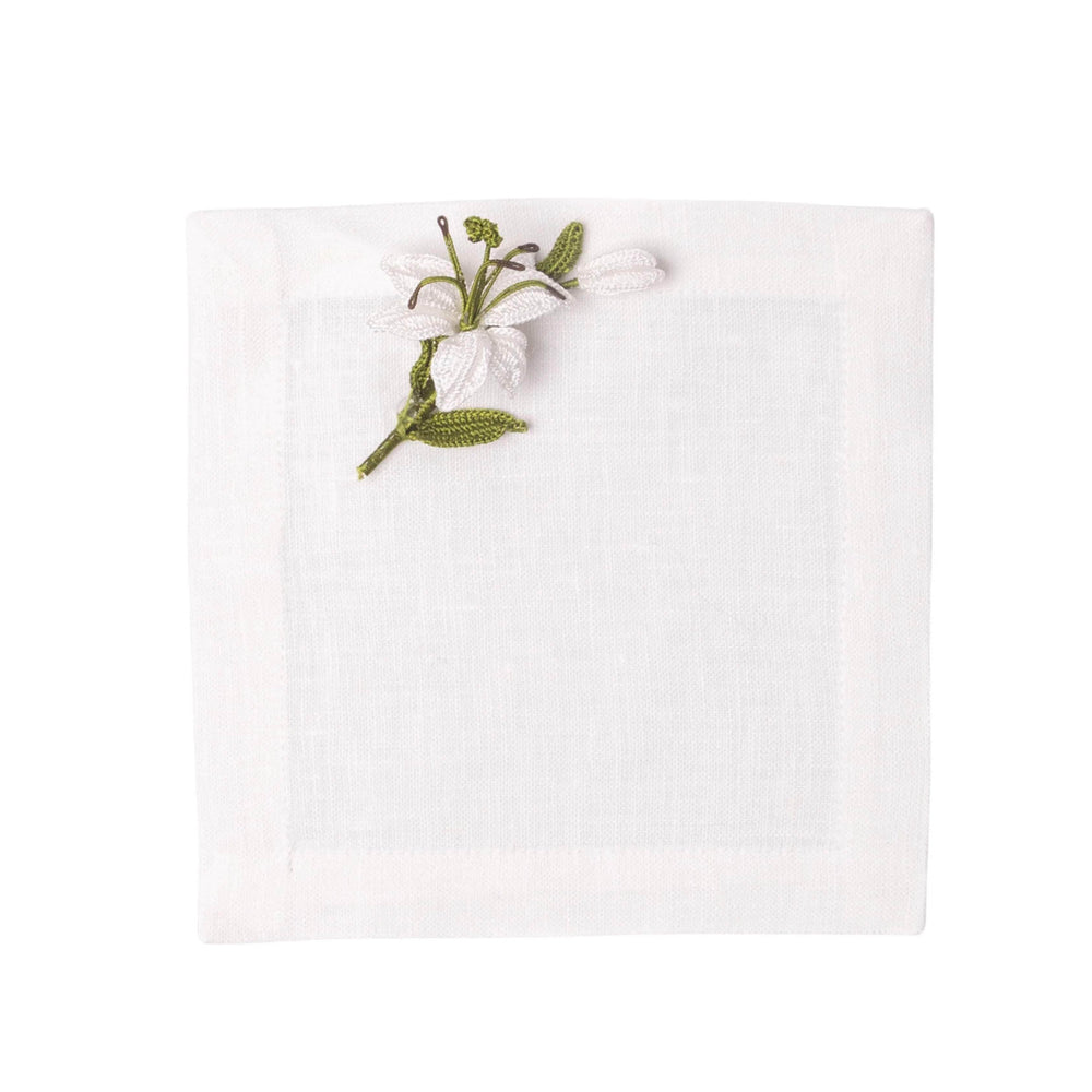 Cocktail Napkin w/ Lily Pin