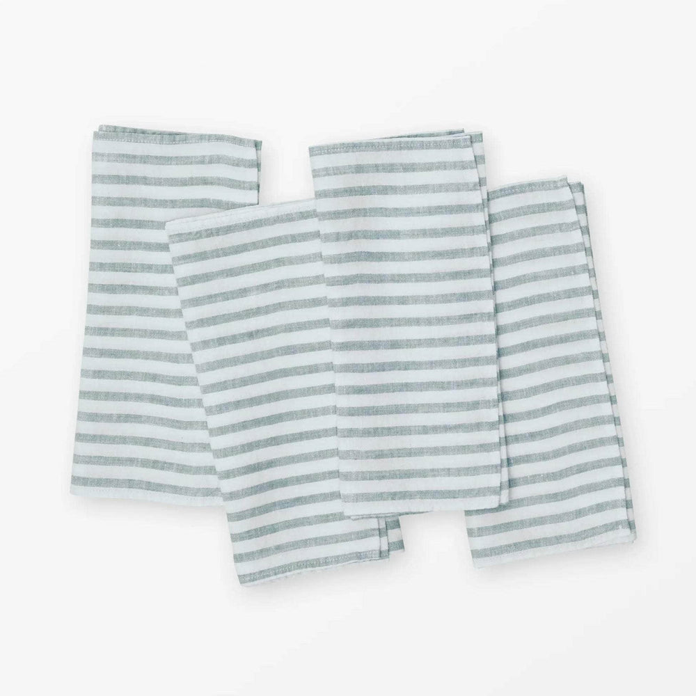 Linen Napkin Breton Stripe Blue - Set of 4