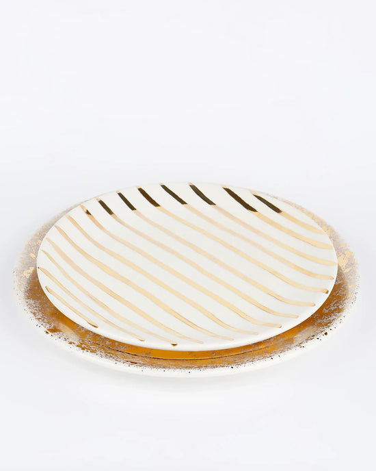 Gold Stripes Plate