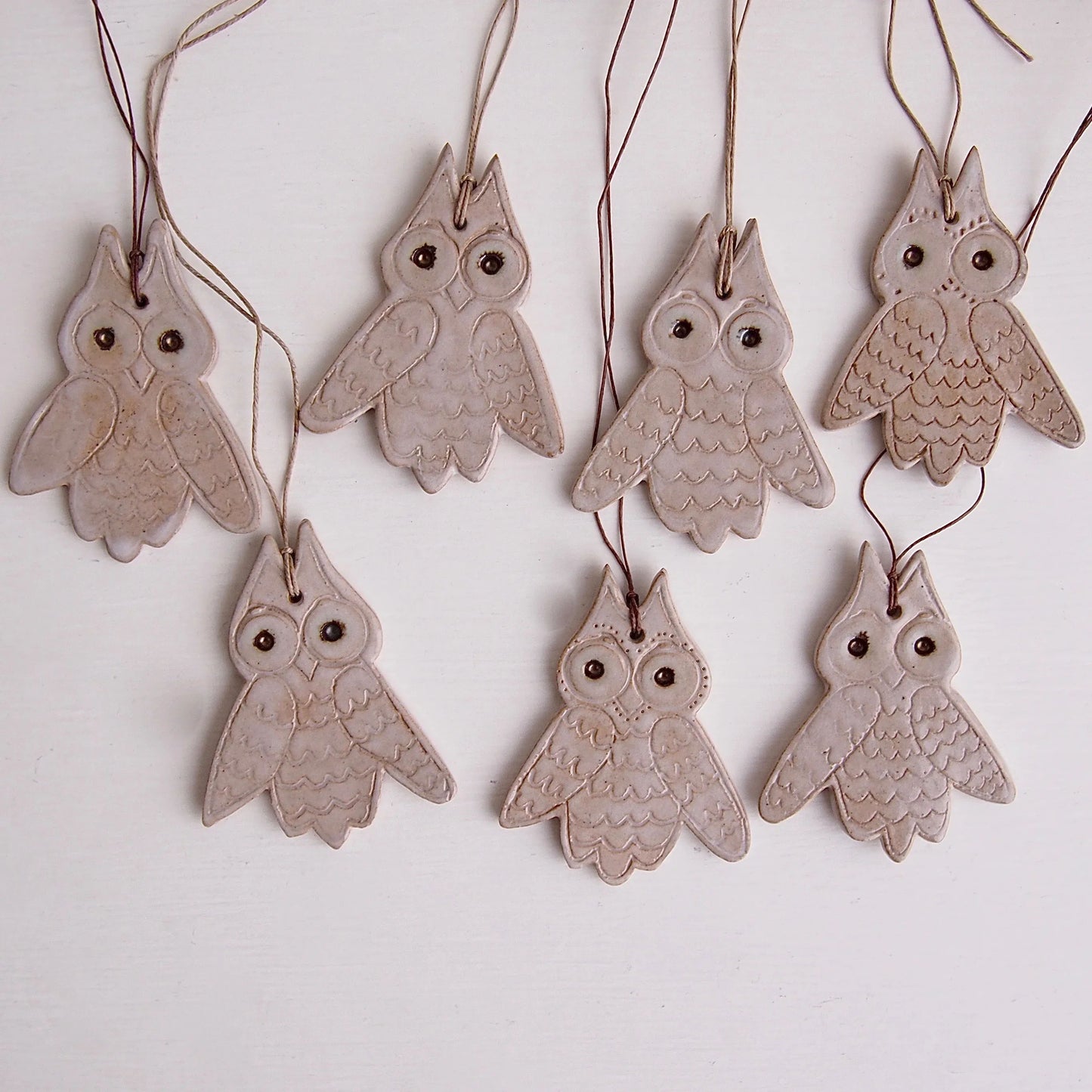 Ceramic Owl Christmas Ornament Decoration