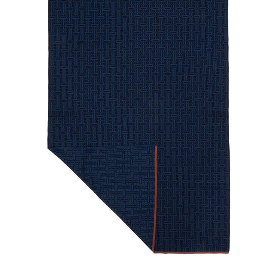 Parquet Merino Wool Blanket - Deep Sea