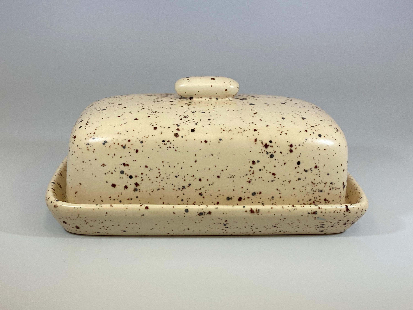 Butter Dish with Speckled Honey Glaze