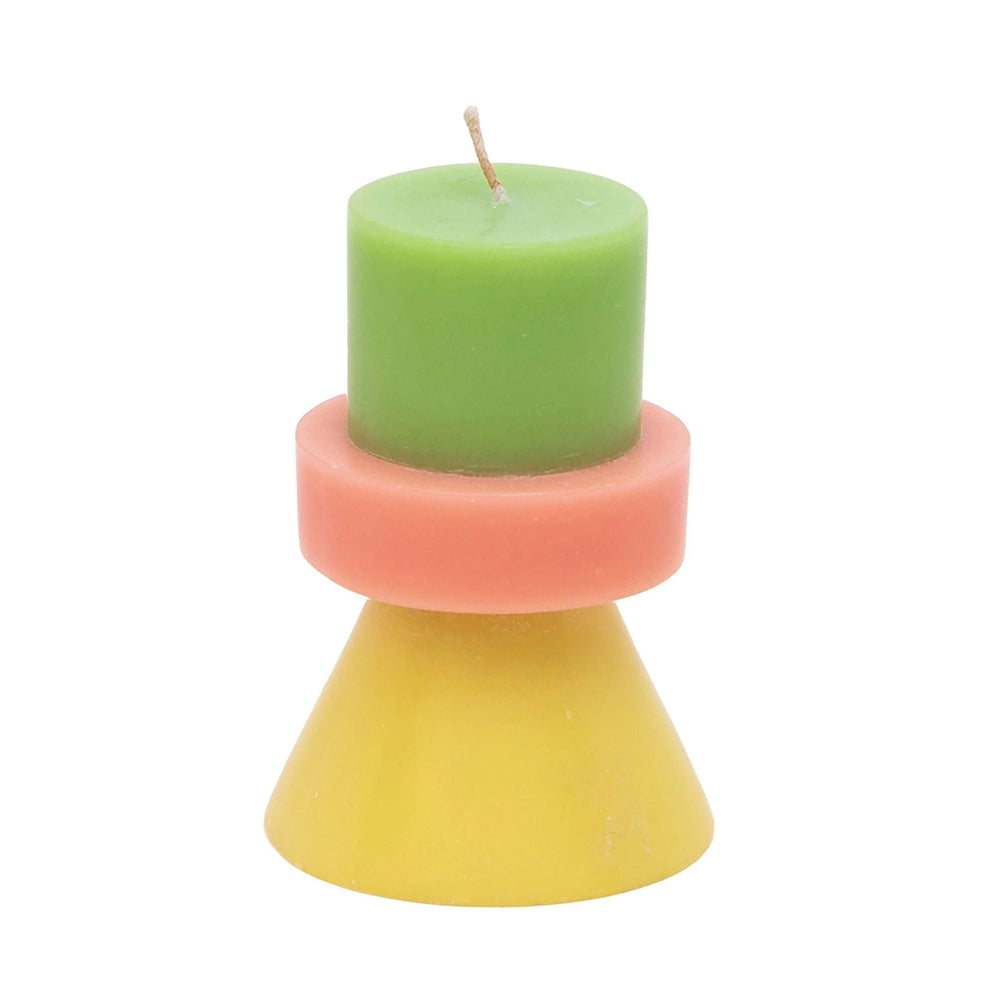 Stack Candle Mini - Lime Green / Coral / Yellow