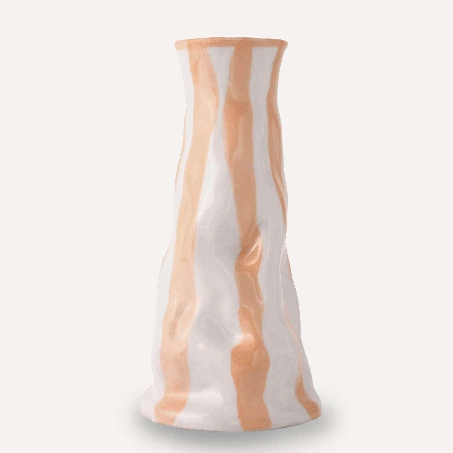 Ivory Beige Candy Stripe Vase