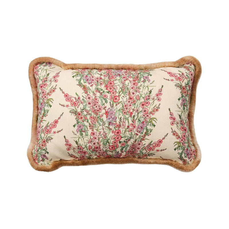 Sidalcea Cushion with Ecru Silk Trim