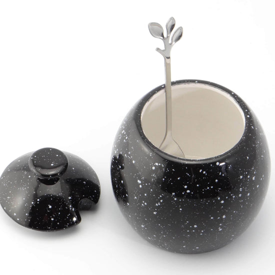 Sugar Bowl Speckled Black Glaze