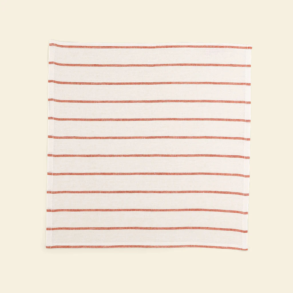 The Orange & White Stripes Linen Napkins (Set of 2)