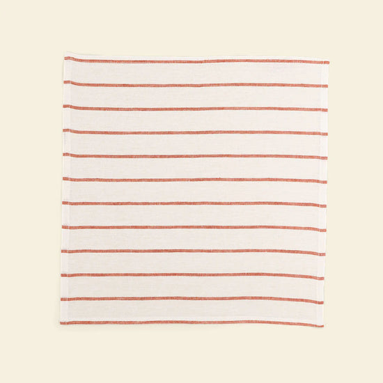 The Orange & White Stripes Linen Napkins (Set of 2)