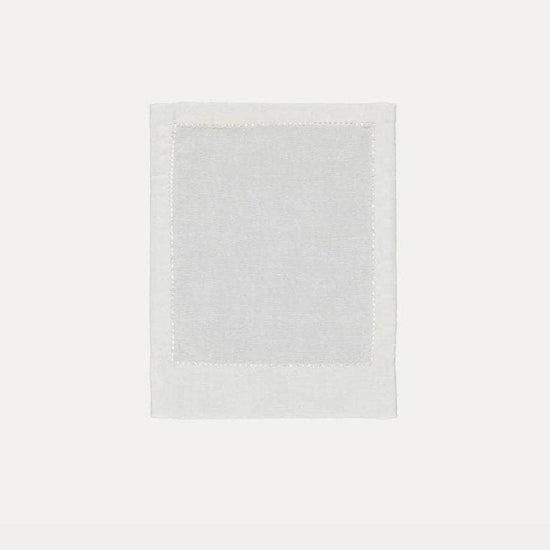 White Cocktail Napkin with Rectangular Open Dot