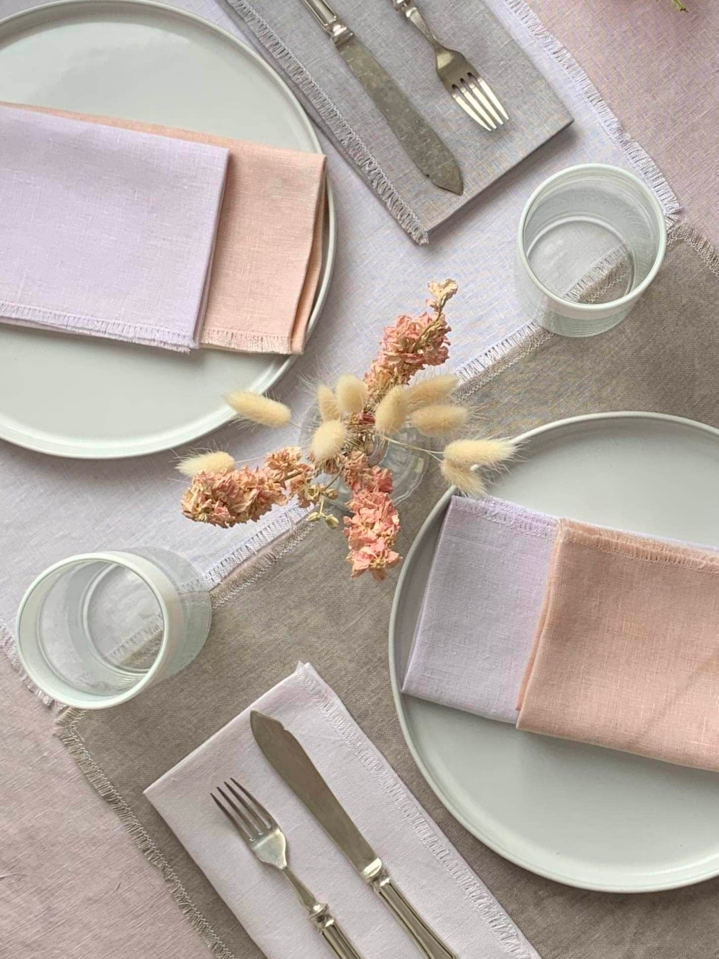 Naturally Dyed Assorted Pastel Placemats – Set of Four