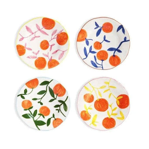 Lunch Plates Twig Oranges | Set of 4