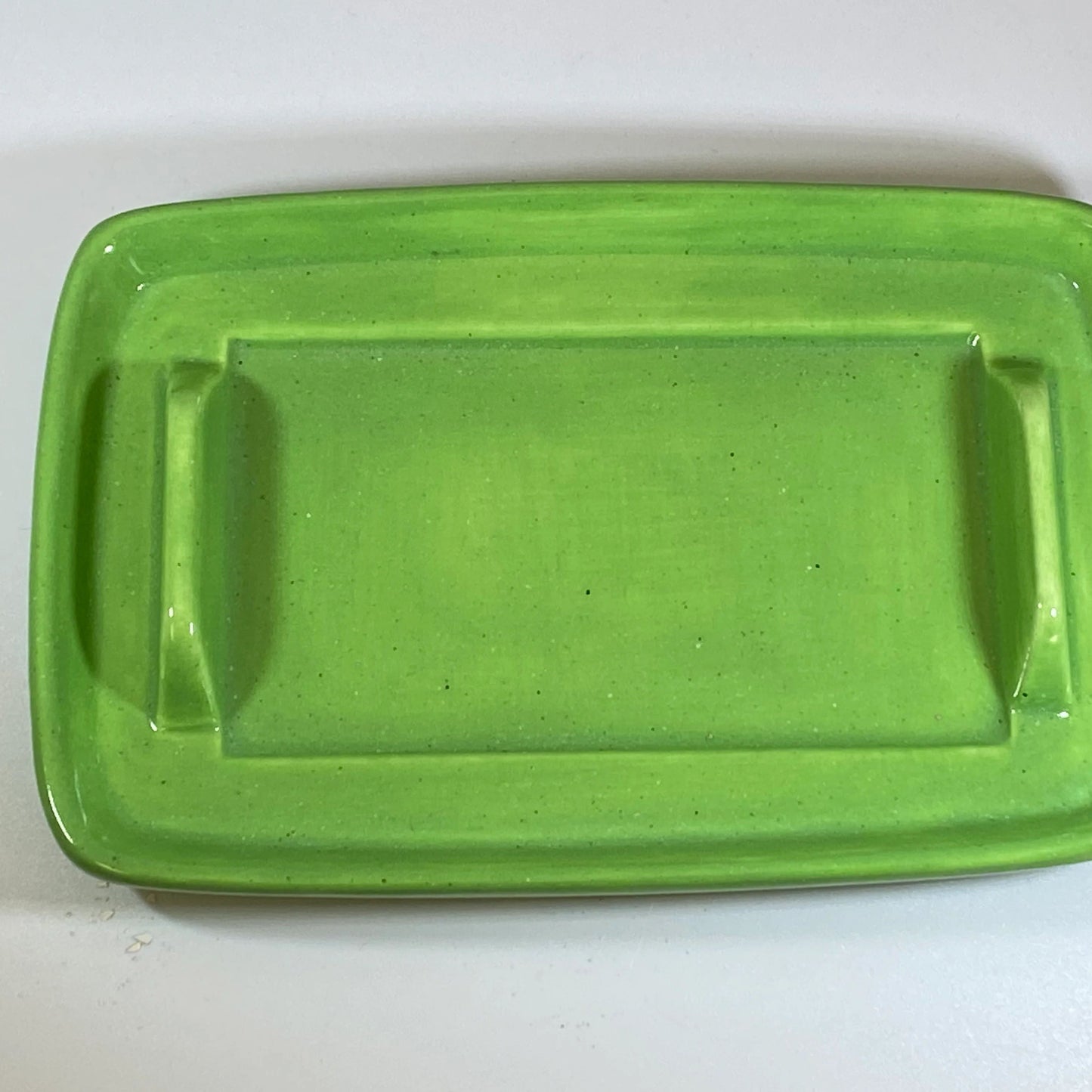 Butter Dish Lime Green Glaze