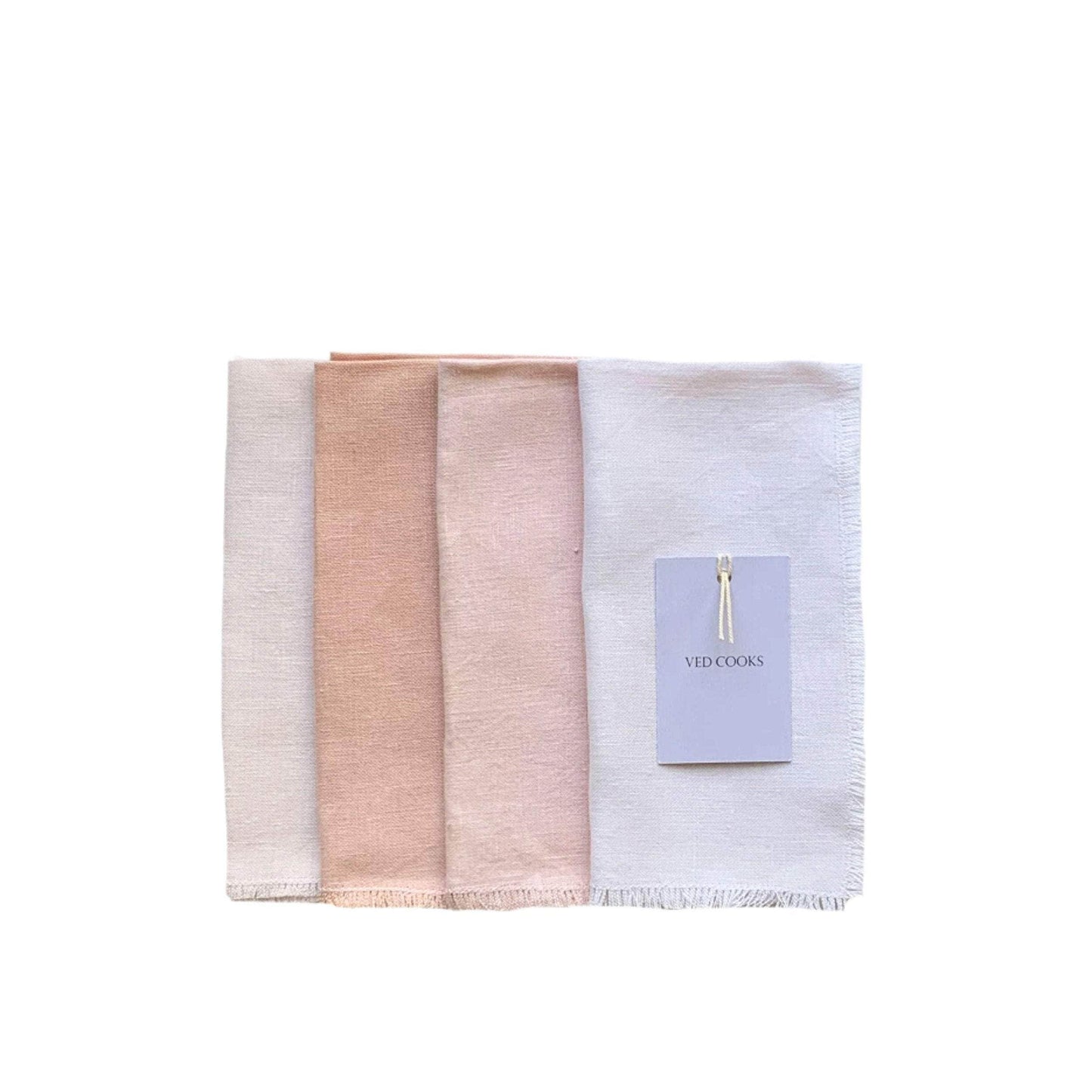 Naturally Dyed Assorted Pink Napkins - Set of Four