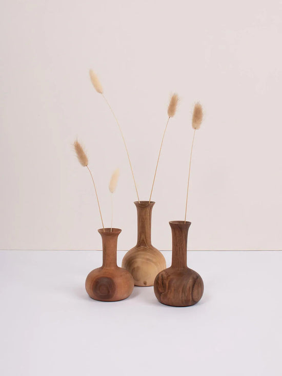 Walnut Wood Mini Vase - Joni