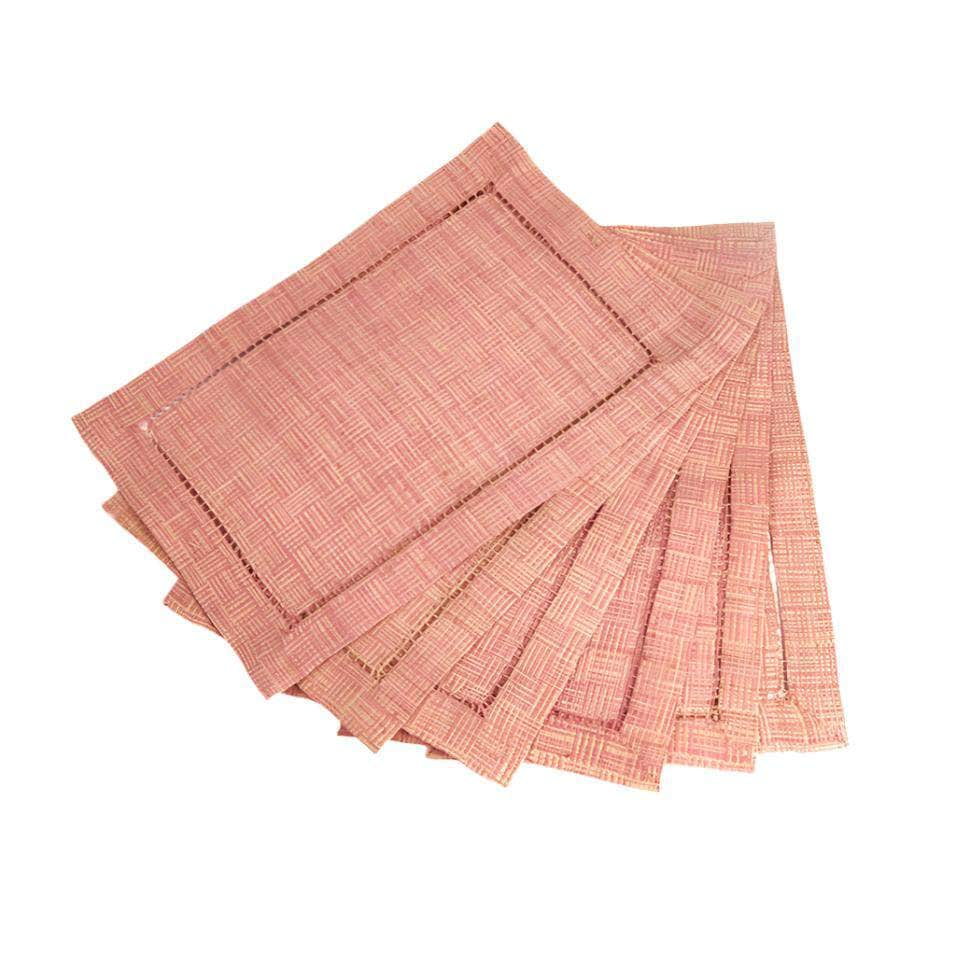 Pink Raffia Placemats (Set of 6)