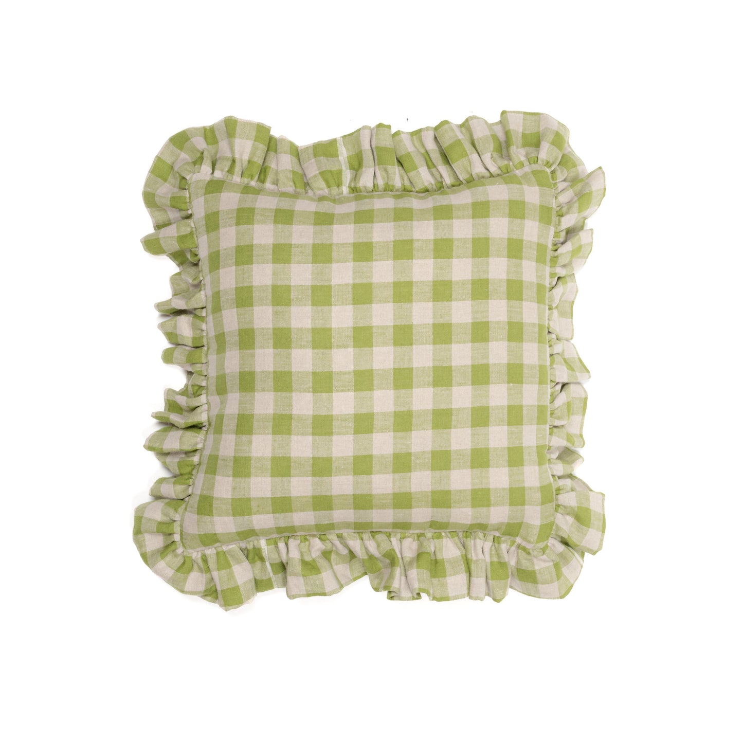 Ruffle Cushion in Granny Smith