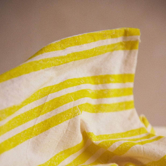 Lemon Striped Napkins. Set of 4