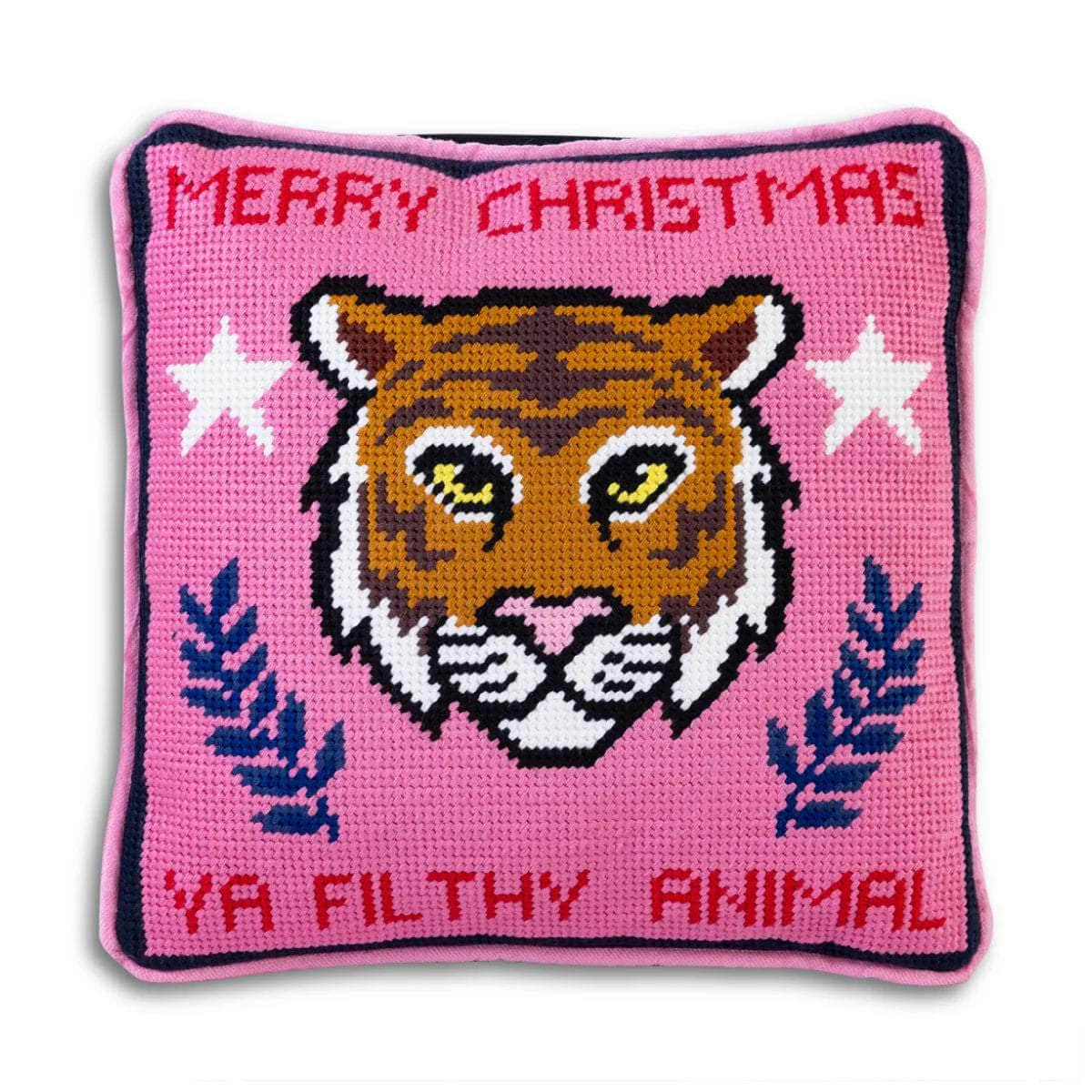 Filthy Animal Needlepoint Pillow