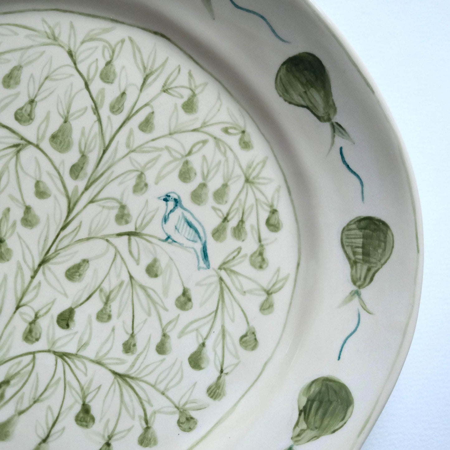 ‘And a Partridge in a Pear Tree’ Christmas Hand-Painted Large Plate 03