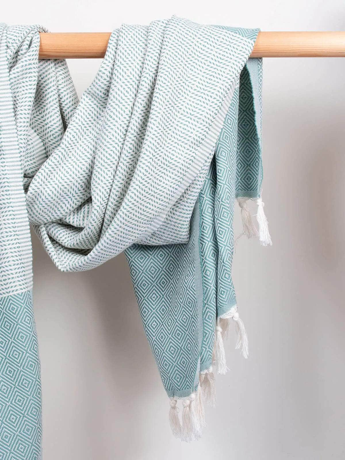 Nordic Dot Hammam Towel - Grey Green