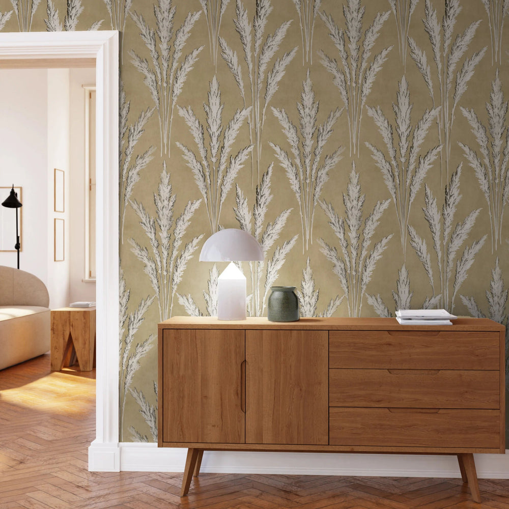 Pampas - In Gold - Wallpaper