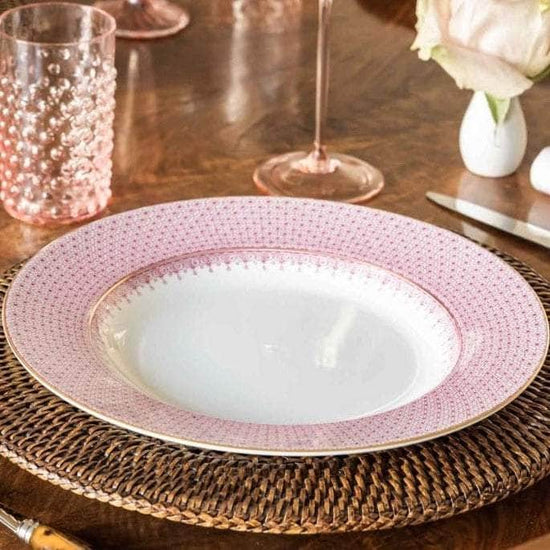 Pink Lace Dinner Plates | Set of 4