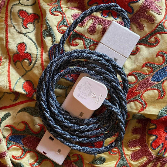 Fabric Extension Cable in Denim