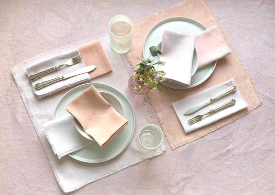 Naturally Dyed Assorted Pink Placemats - Set of Four