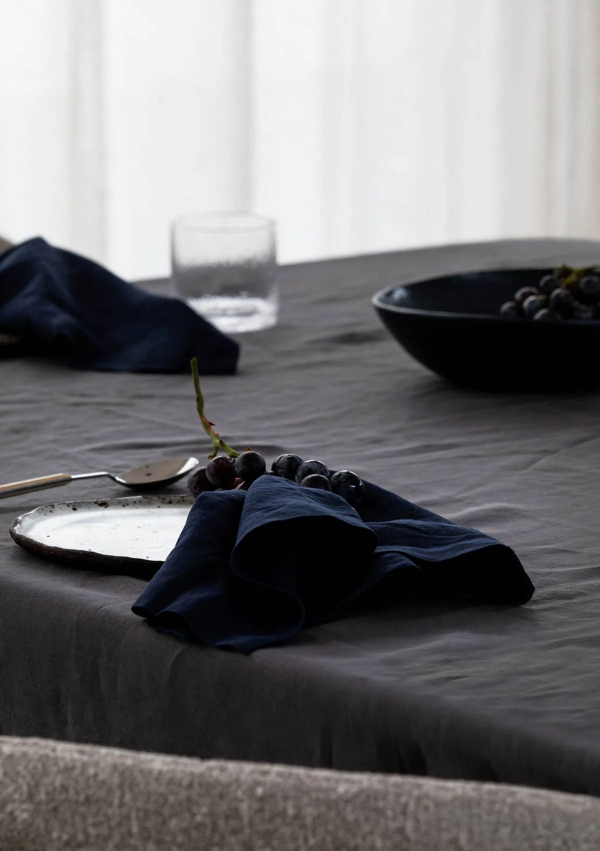 100% Linen Table Napkins - Navy (Set of Four)