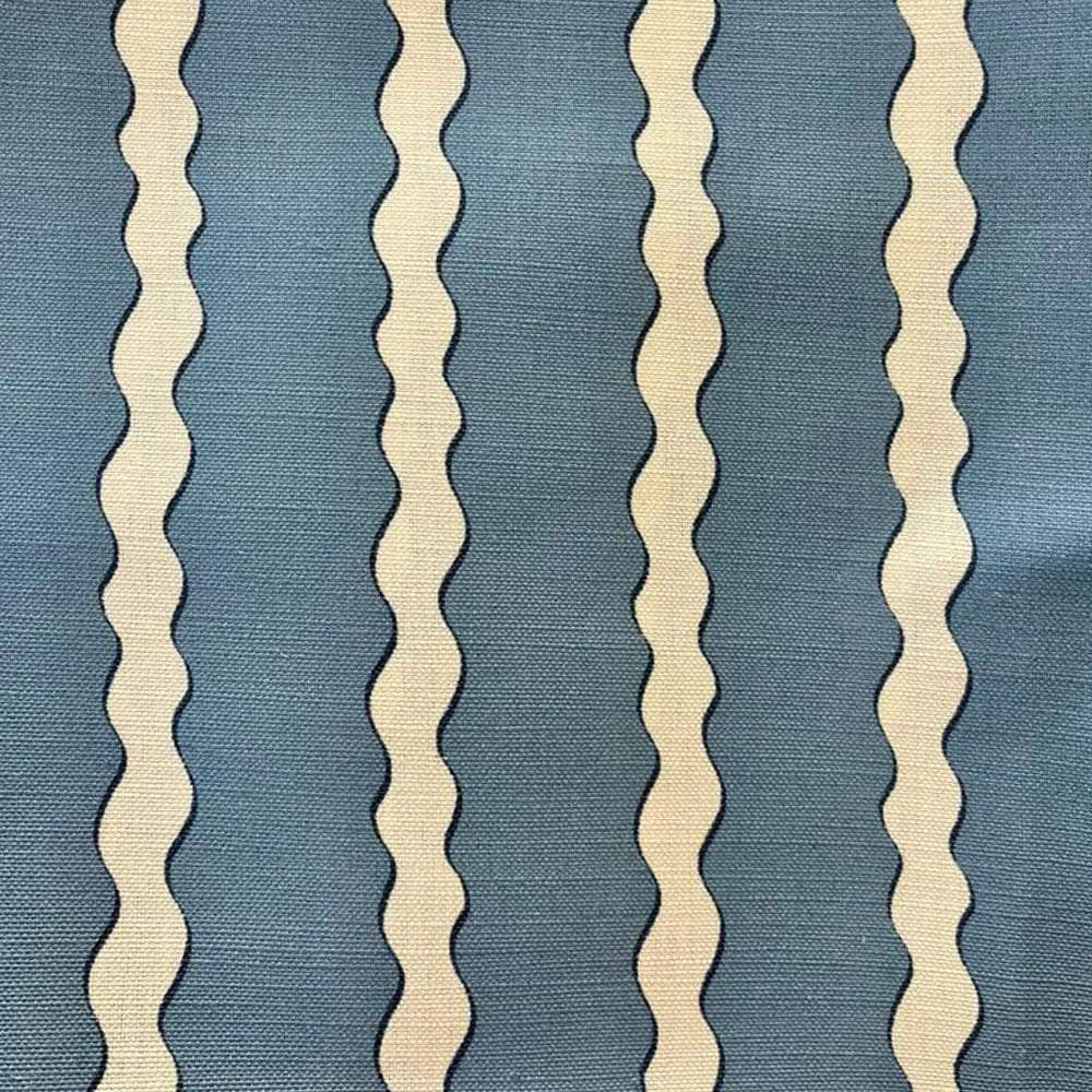 Scroll Stripe Sky Blue (Square Frill Cushion)