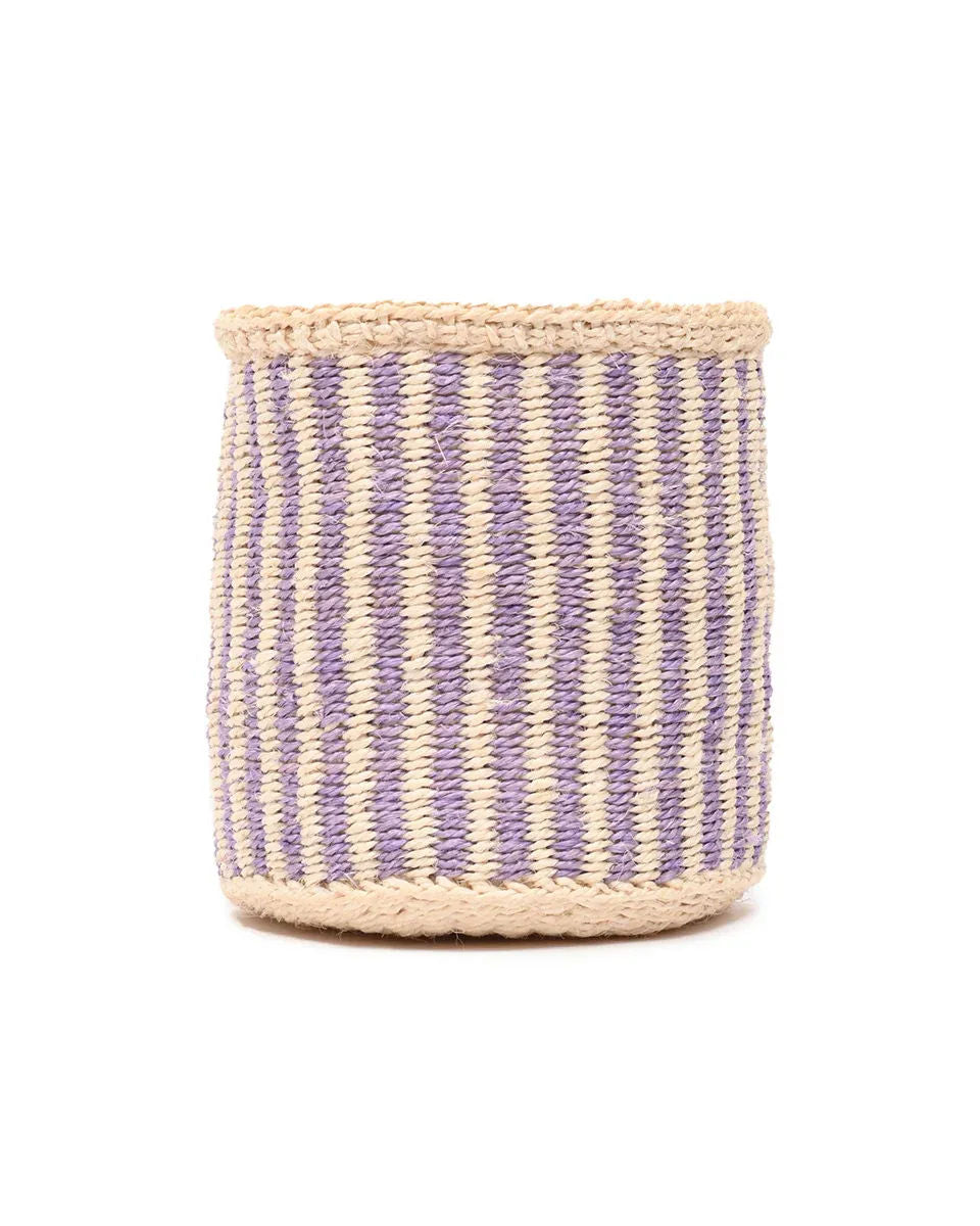 UMEME: Lavender Pinstripe Woven Storage Basket