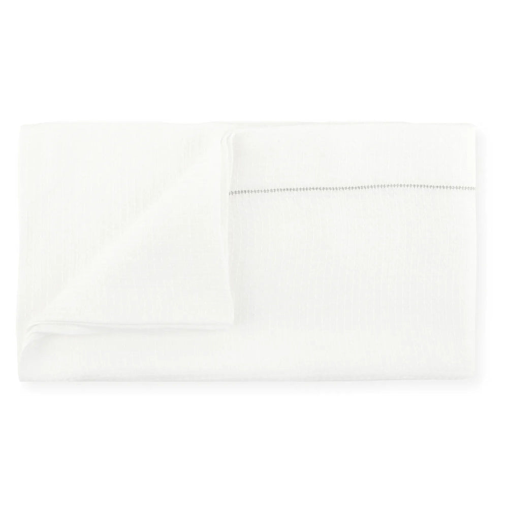 Personalised Liège Bath Sheet in Ivory White Waffle with Olive Green Hemstitch