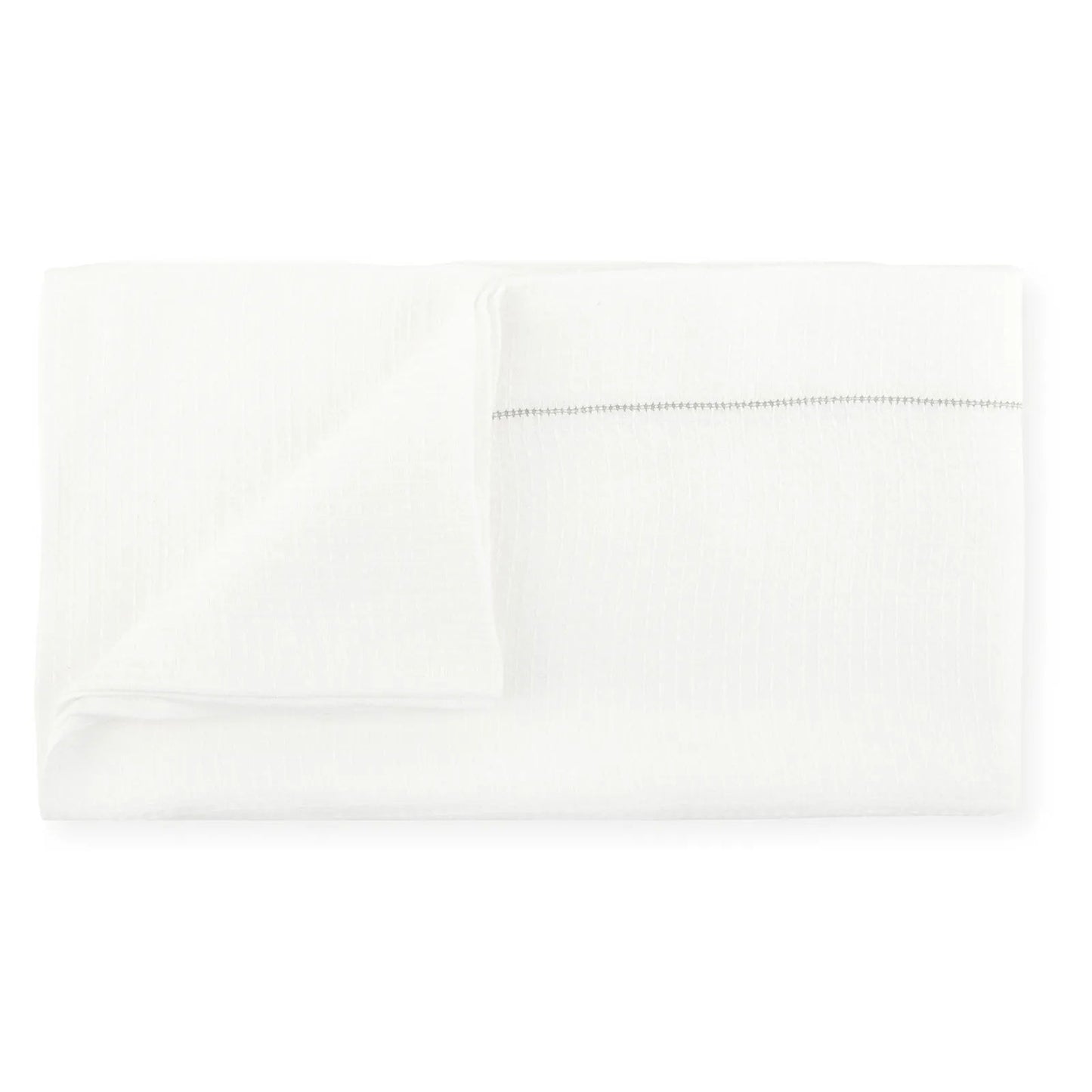 Personalised Liège Bath Sheet in Ivory White Waffle with Olive Green Hemstitch