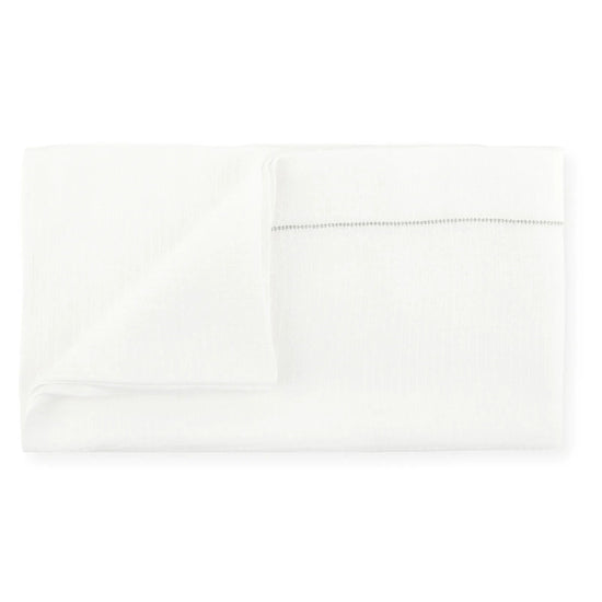 Personalised Liège Bath Sheet in Ivory White Waffle with Olive Green Hemstitch