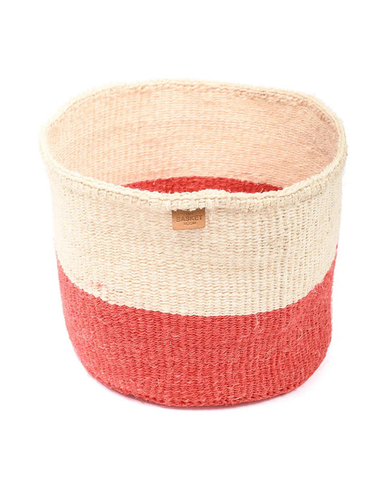 TANGU: Red Colour Block Woven Basket