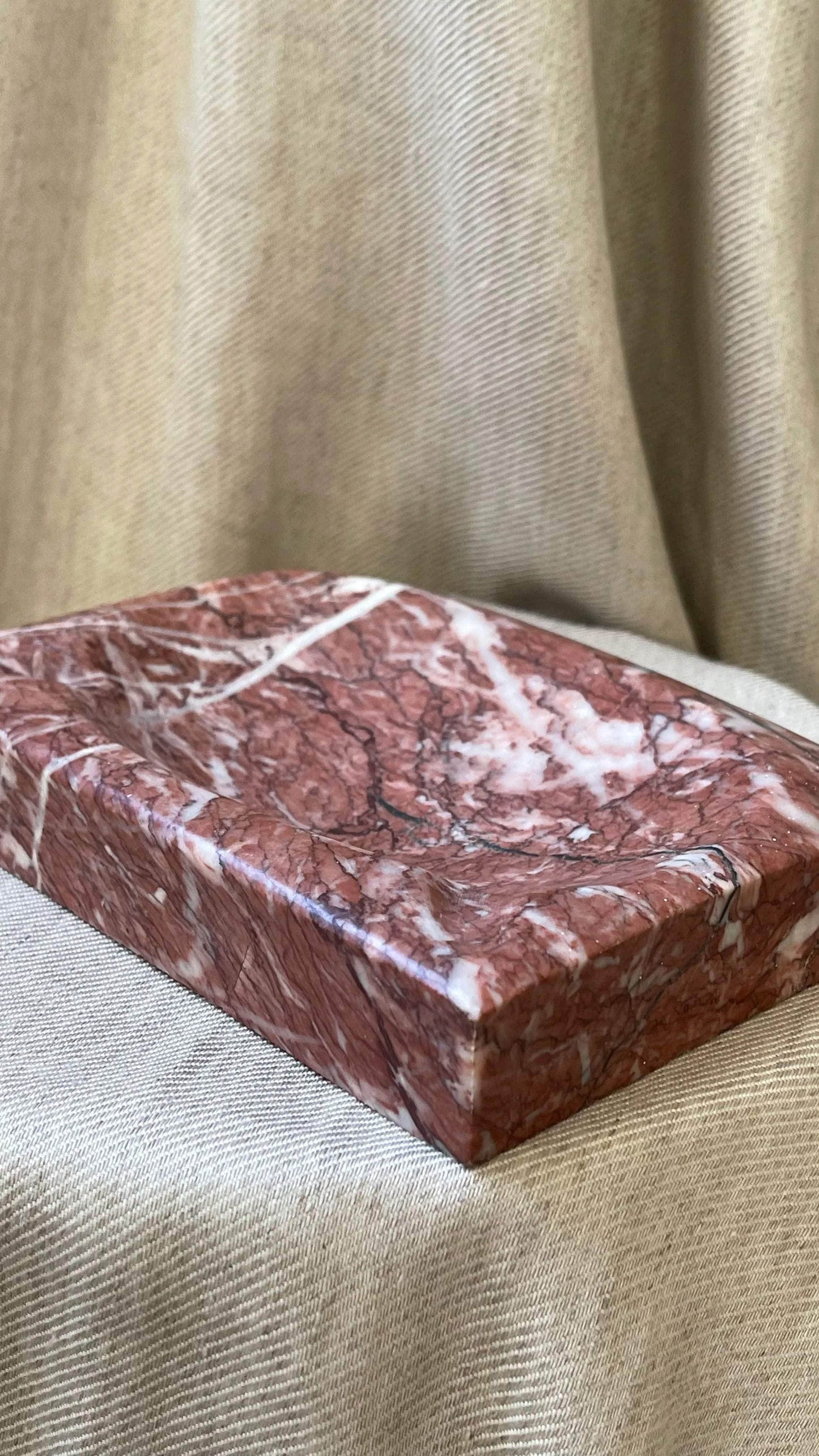 Red Marble Soap Dish