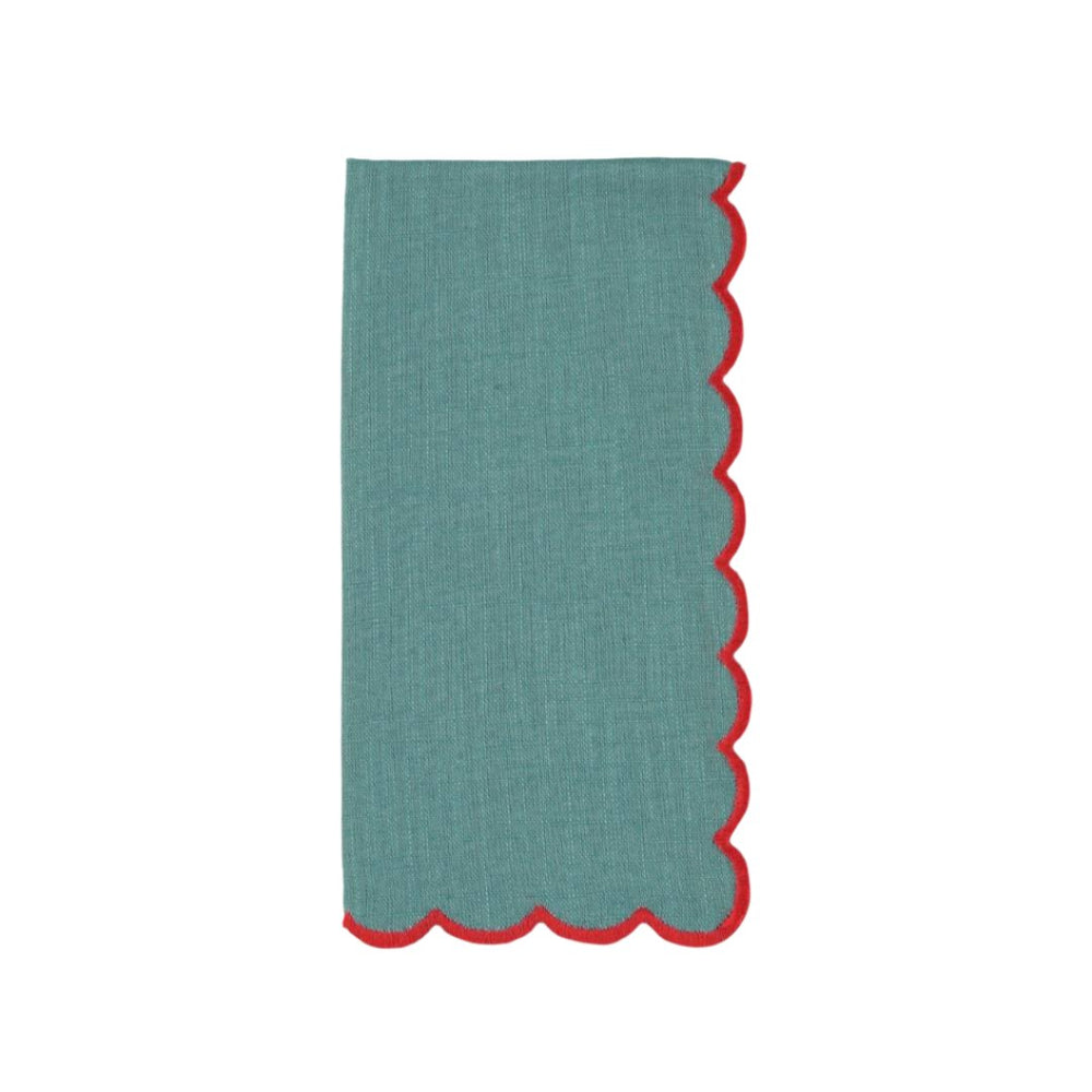 Aurora Napkin, Blue with Red