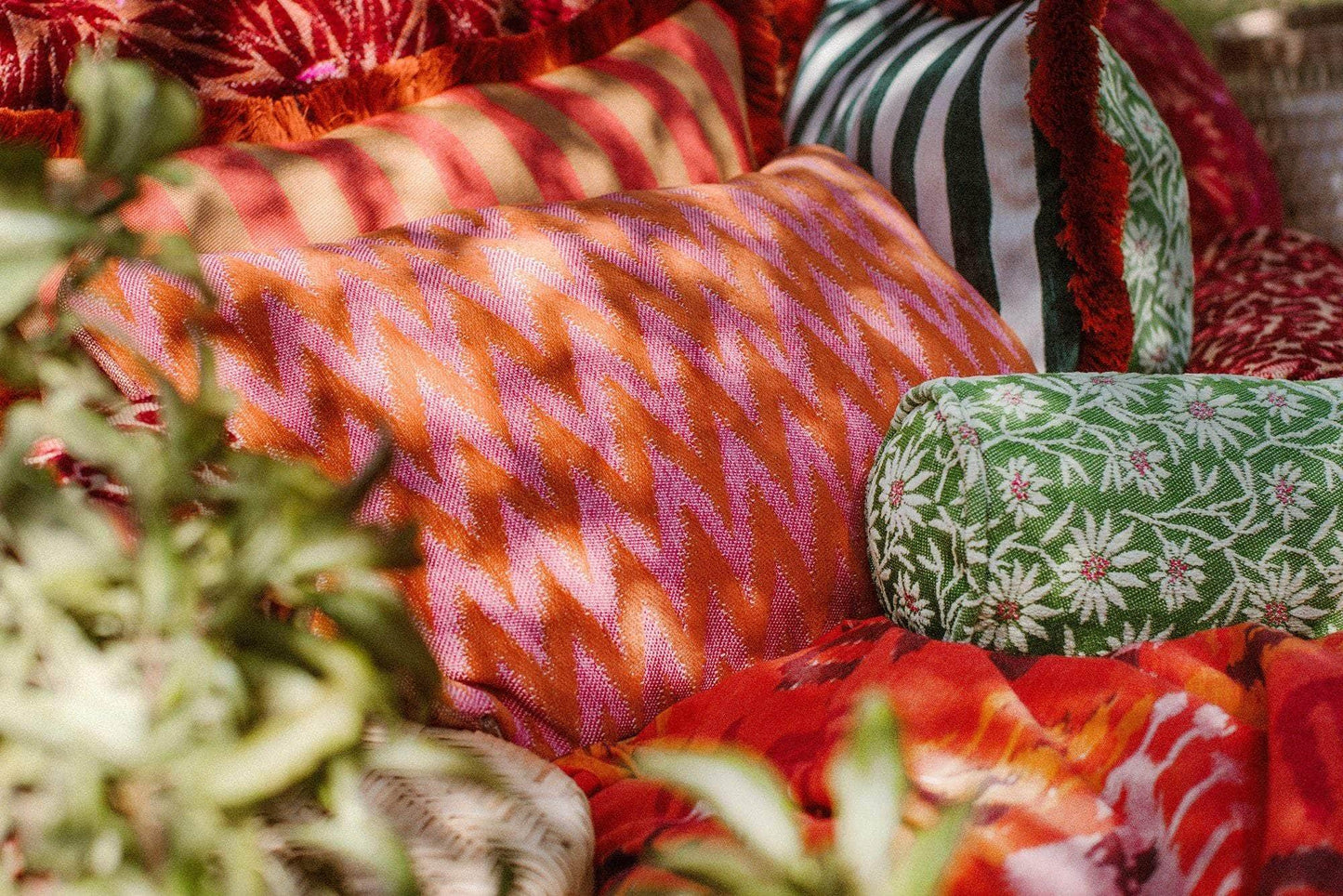 Double Sided Cushion Rosita Orange & Pink x Michelle Orange & Emerald