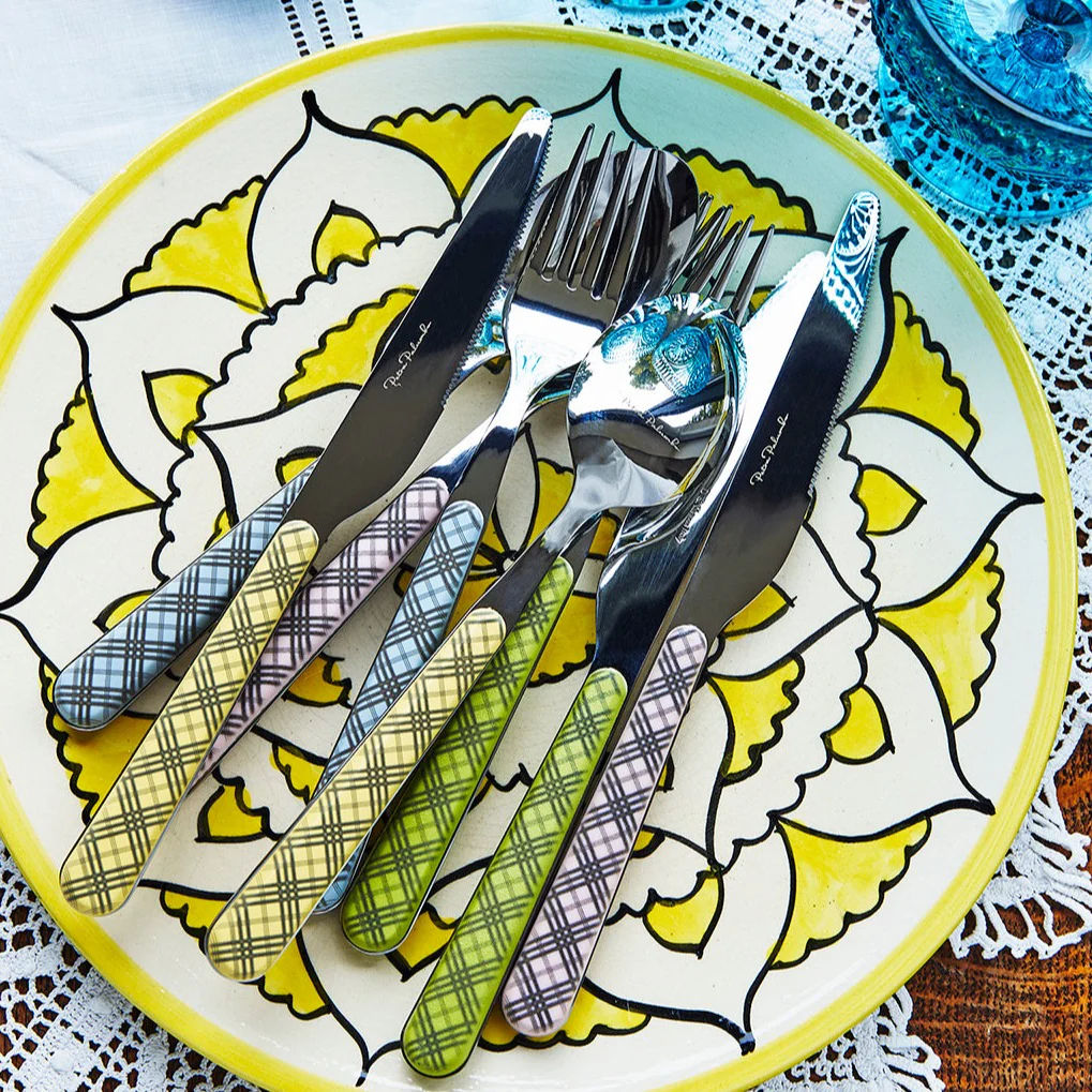 Tartan Cutlery, 4 Piece Set, Mixed