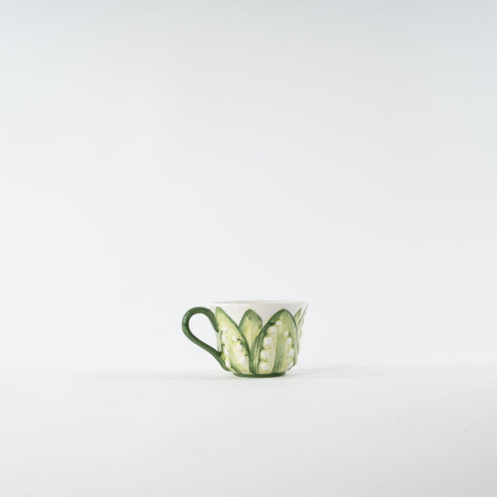 Lily of The Valley Hand-Painted Tea Cup and Saucer