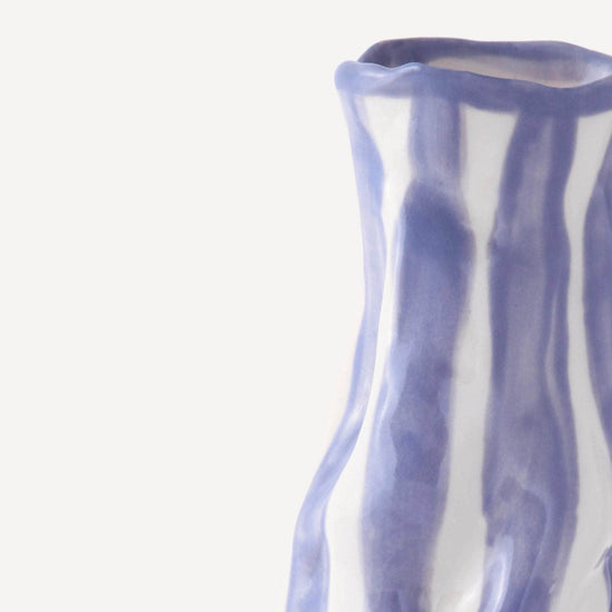 Dark lavender candy stripe vase