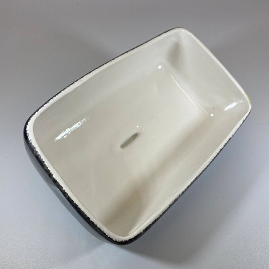 Butter Dish with Abstract Glaze Design