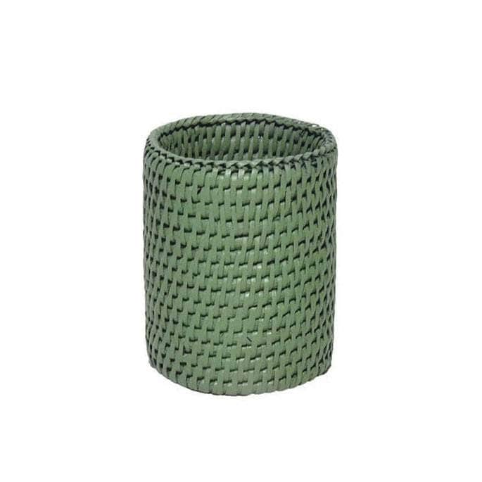 Rattan Bottle Holder - Green