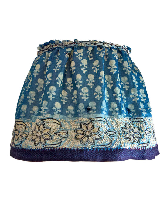 36cm Blue Vintage Sari Lampshade