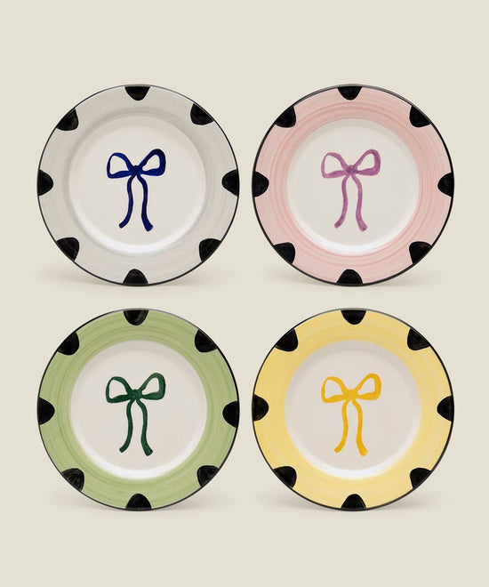 Set of 4 Bow Dessert Plates