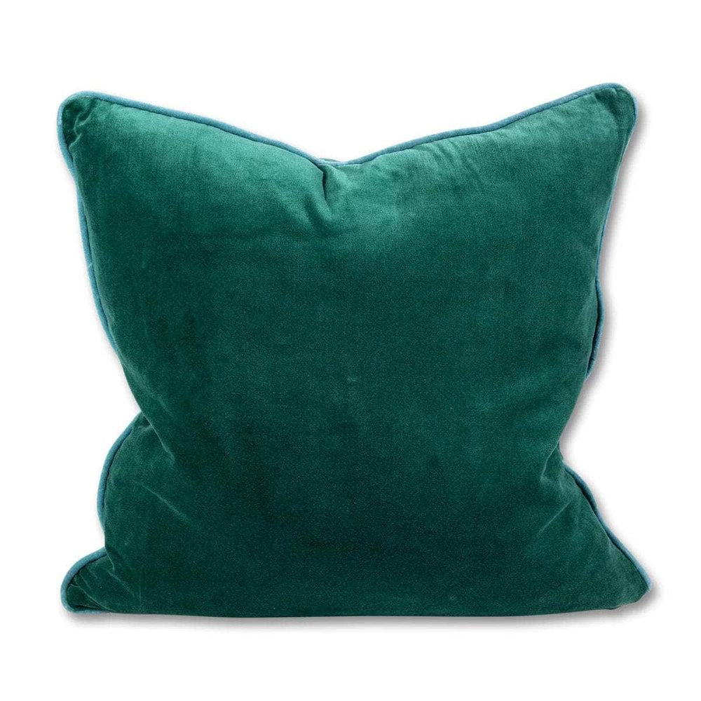 Charliss Velvet Pillow - Green + Aqua