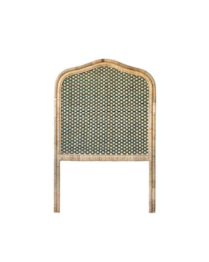 Single Rattan Headboard - Green