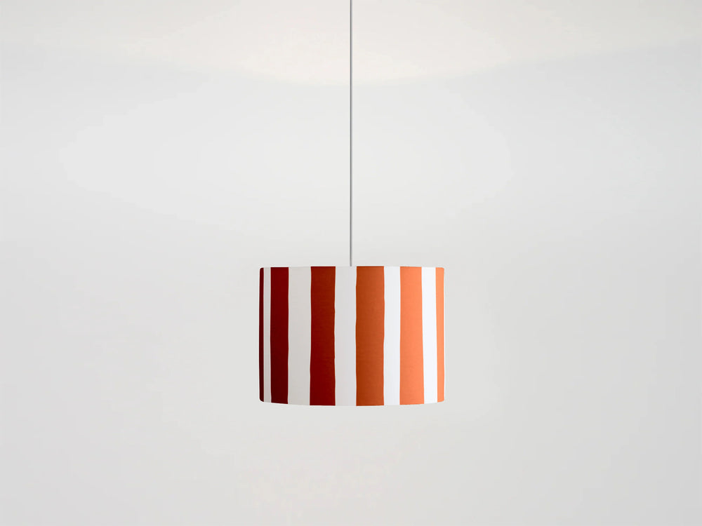 Peel orange & white stripe printed shade