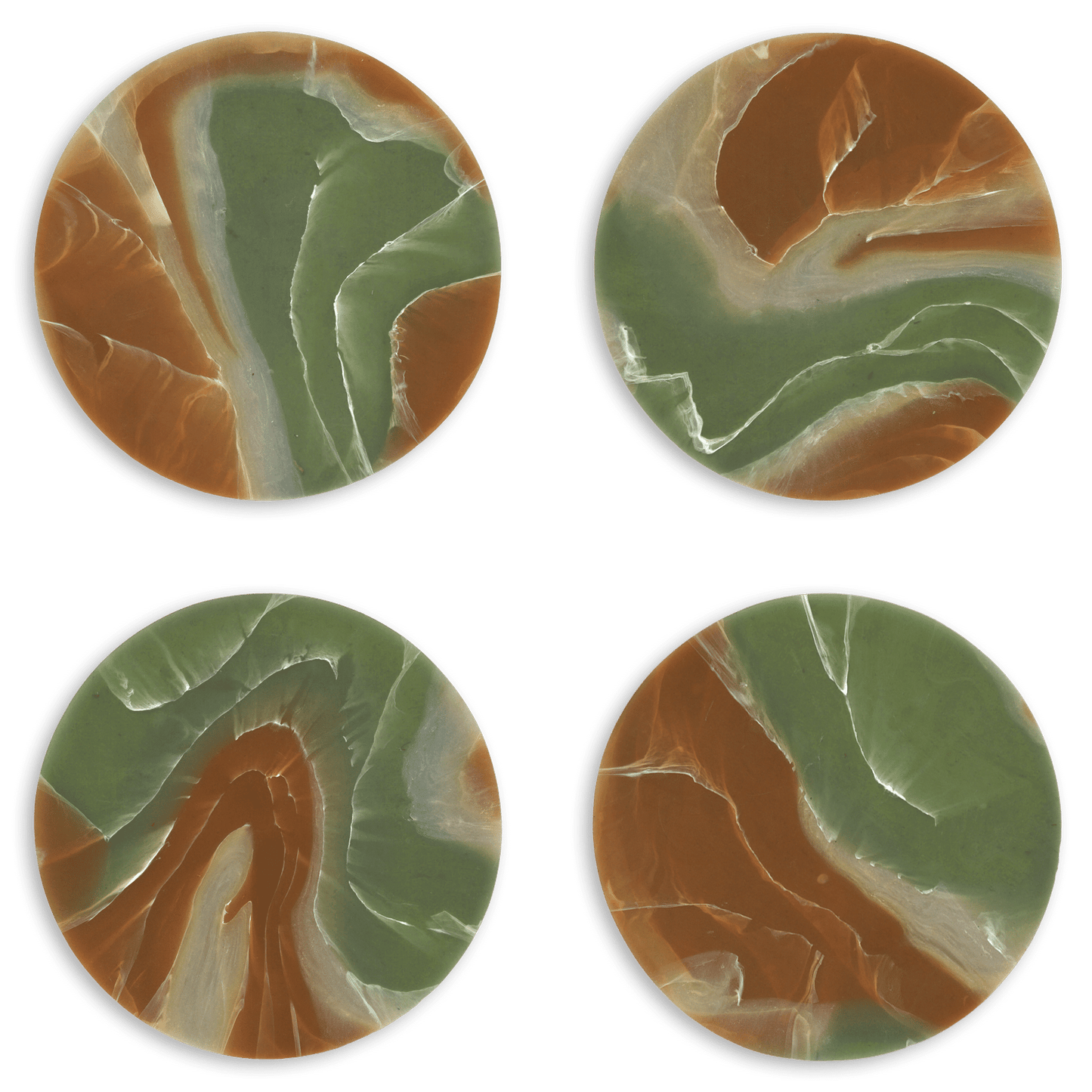 Recycled Plastic Set of 4 Gift-Boxed Coasters Sand Pumpkin