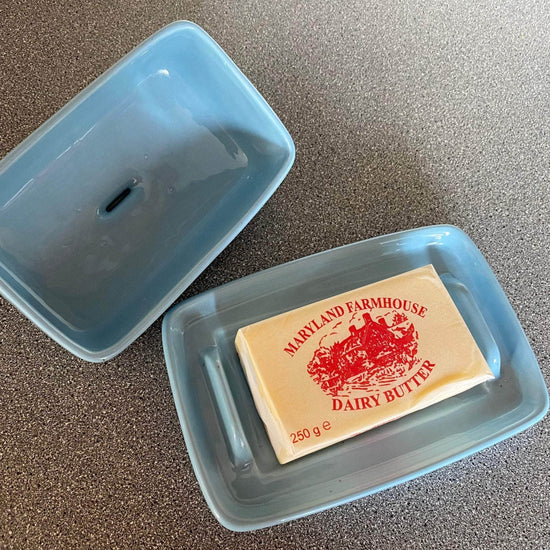 Butter Dish and Sugar Bowl Set - Powder Blue Glaze